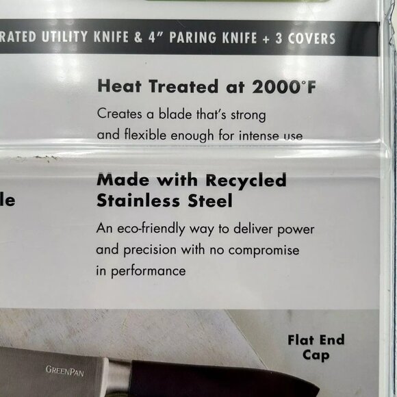 GreenPan 3pc Titanium Starter Cutlery Set Eco-Friendly Heat Treated Slip-Resist - Picture 6 of 12